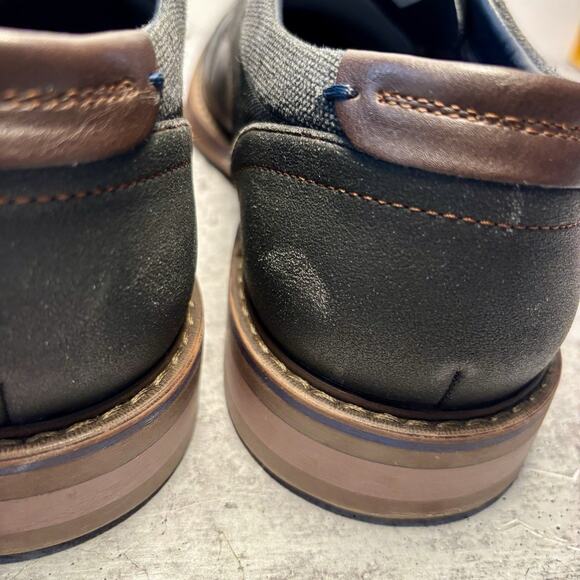 Freeman Shoes Men’s Size 9 Navy Blue Cap Toe Hudson F220009 Memory Foam Derby - Picture 9 of 12